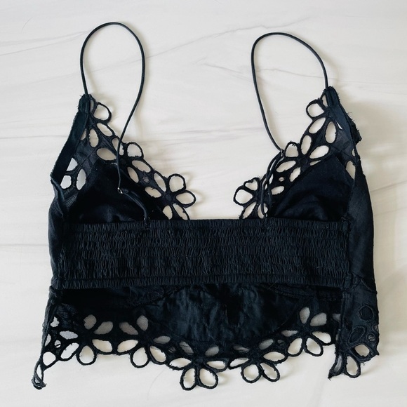 Free People Asteria Bralette- Floral- Black- Size Extra Small- Festival-NWOT - Picture 5 of 7